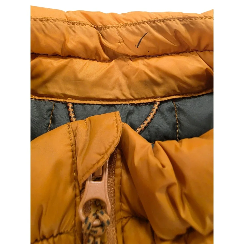 Old Navy‎ L Grid Quilt Puffer Jacket Men's SAFFLOWER Orange Water-Resistant Coat